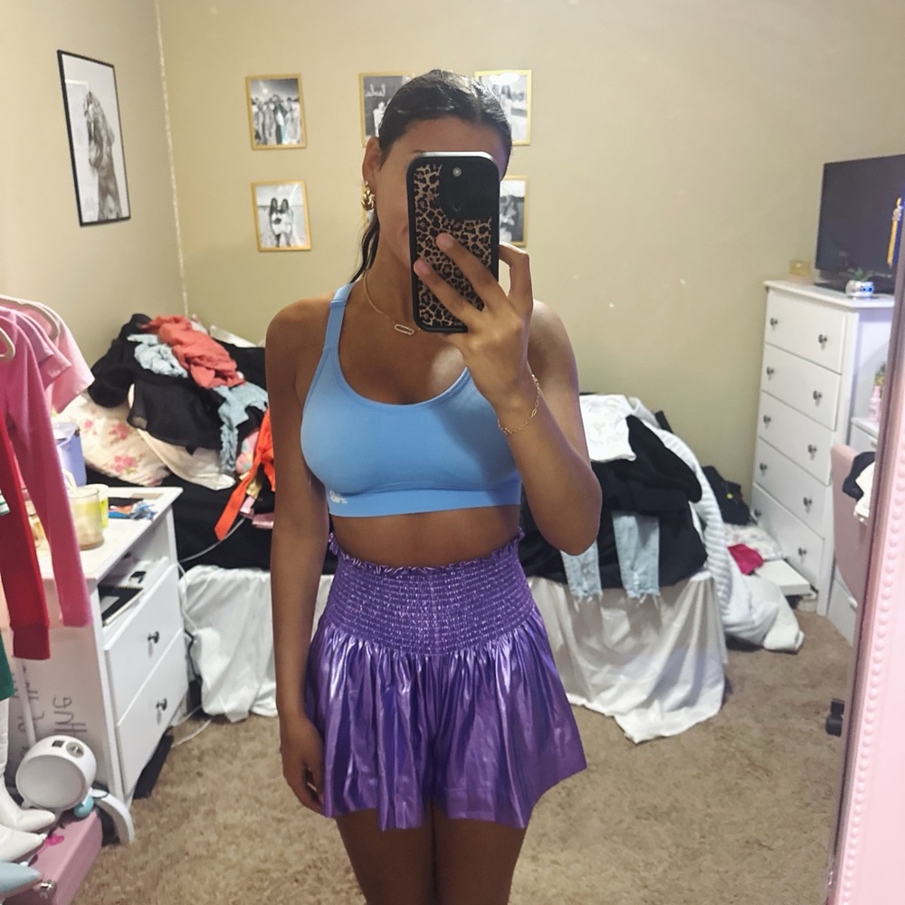 QUEEN OF SPARKLES Purple High Waist Shorts